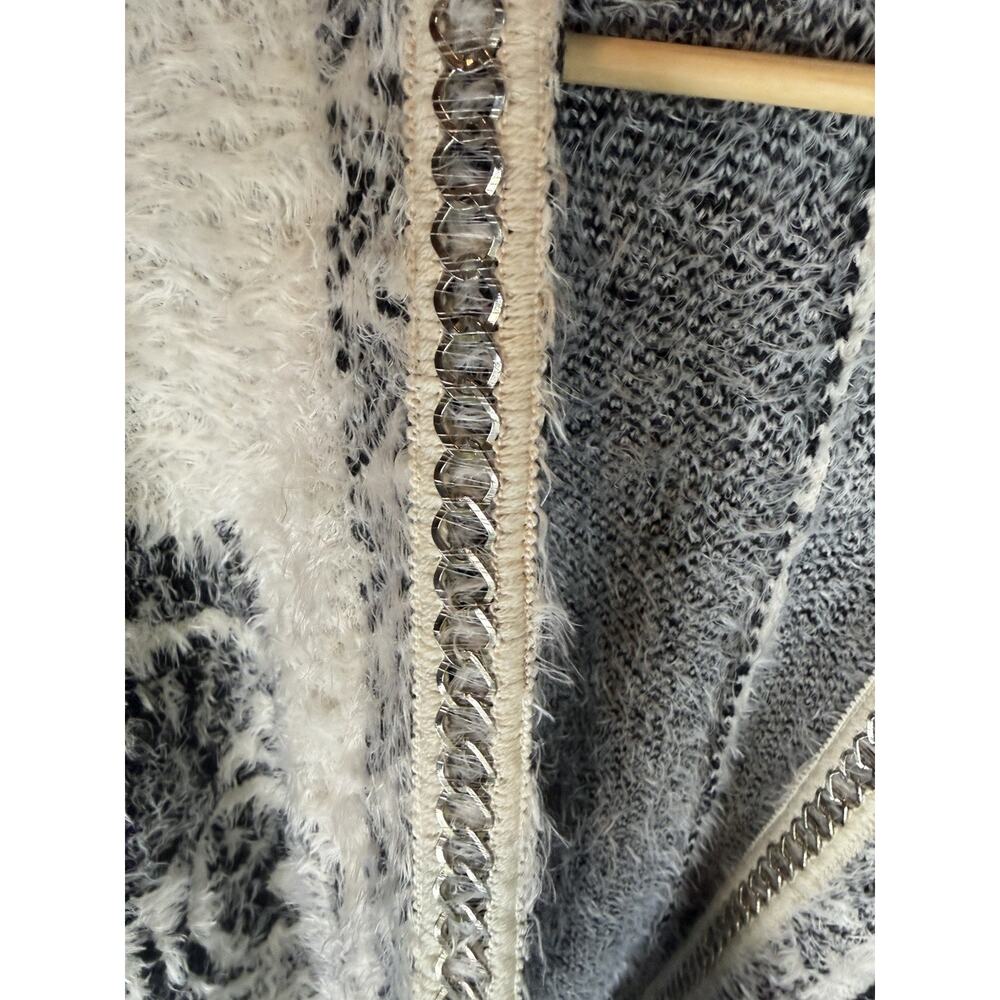 Holly Bracken Grey Aztec Shrug Cardigan‎ Open Front Chains Boho Western OS - Picture 2 of 8